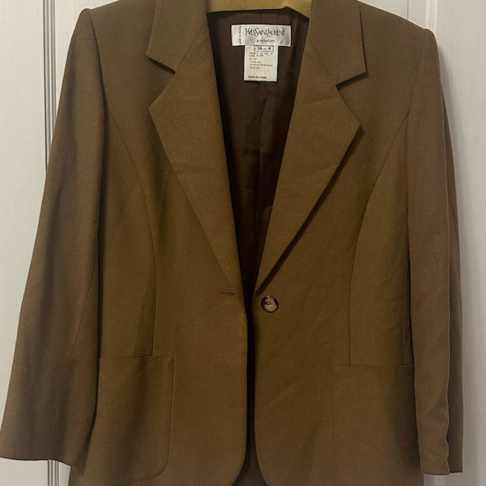 Yves Saint Laurent Variation Brown Blazer; Size 4